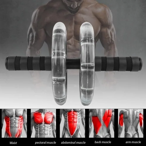 Miniatura 6 de HERCHR Rueda de rodillo para abdominales, kit de ruedas de ejercicio abdominal, barra de flexión, equipo de gimnasio en casa para hombres y mujeres