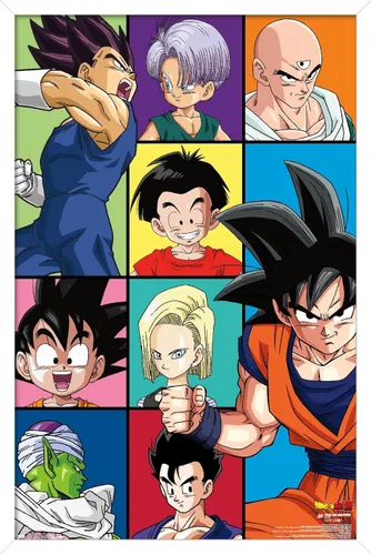 Miniatura 13 de Trends International Dragon Ball Z - Póster de pared con cuadrícula, 22.375 x 34 pulgadas, versión enmarcada de madera de granero