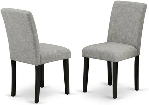 Miniatura 4 de East West Furniture SHAB3-BLK-06 - Juego de mesa de comedor moderno de 3 piezas que contiene una mesa de cocina redonda con pedestal y 2 sillas