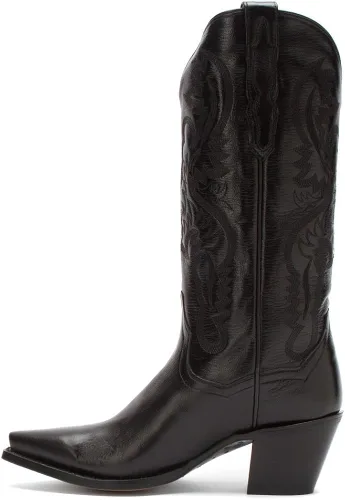 Dan Post Botas Renegade de vestir para hombre, con punta de corte desgastada, a media pantorrilla, color marrón, Negro -