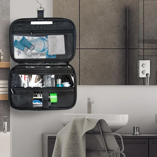 Miniatura 7 de Bolsa de aseo colgante para hombres y mujeres, bolsa de viaje BAGSPRITE para artículos de tocador, bolsa de afeitar resistente al agua para hombres