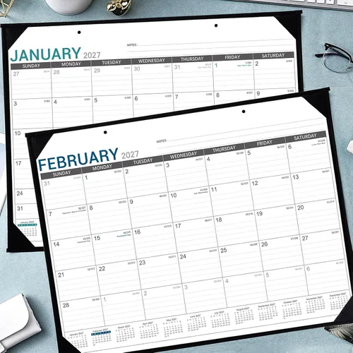 Miniatura 2 de Calendario de escritorio 2026-2027, calendario de escritorio de embalaje en rollo 2026-2027, julio de 2026 a diciembre de 2027, calendario
