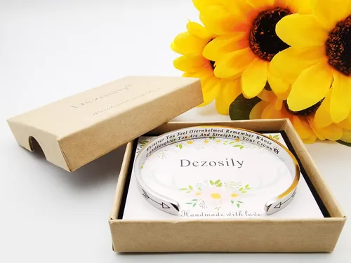 Miniatura 213 de Pulseras inspiradoras para mujer, joyería de acero inoxidable, con refranes, pulsera motivacional con mensaje oculto, pulseras grabadas para mejor