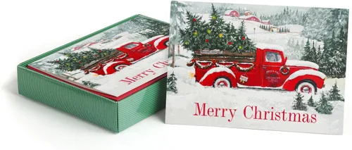 Miniatura 9 de Canopy Street Obra maestra de tarjetas navideñas de trineo / Juego de 16 tarjetas de fiesta en caja con sobres rojos a juego / Tarjetas navideñas