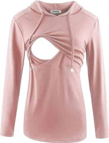 Miniatura 106 de GINKANA Sudadera con capucha para mujer, manga larga, lactancia materna, ropa casual