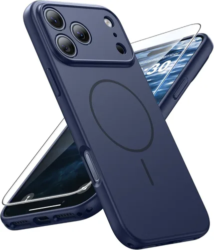 Miniatura 51 de FNTCASE Funda para iPhone 14 Pro Max color azul: [compatible con Magsafe] Funda magnética mate sólida con [protección completa de la cámara]