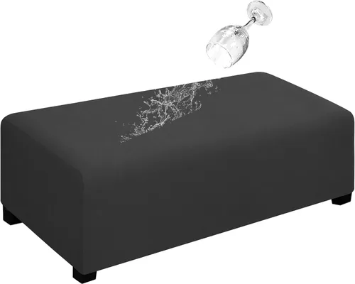 Miniatura 56 de Easy-Going Funda para Otomán Elástica 100% Doble Impermeable Rectangular Plegable Taburete de Almacenamiento Protector de Muebles Funda Suave