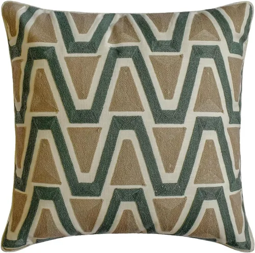 Miniatura 24 de The HomeCentric Fundas de almohada decorativas con bordes de 12 x 12 pulgadas Funda de cojín de seda de arte moderno Fundas de almohada verdes