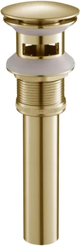 KIBI Desagüe desplegable para fregadero de baño con desbordamiento (cubierta completa) | Tapón de drenaje de tocador | Drenaje duradero a prueba de