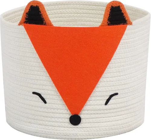 T&T Homewares Cesta de almacenamiento de zorro naranja, tamaño mediano, multiusos para pañales de bebé, lavandería, habitación de los niños,