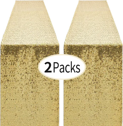 Miniatura 43 de Pufogu - Camino de mesa de lentejuelas brillantes de 12 x 72 pulgadas para fiestas de cumpleaños, decoración de bodas, despedidas de soltera