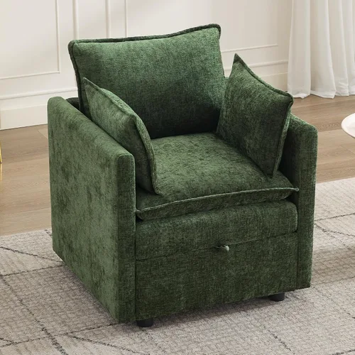 Miniatura 55 de Otomana cuadrada grande de 27 pulgadas con almacenamiento, reposapiés tapizado moderno con patas antideslizantes para sofá, mesa de café, sala