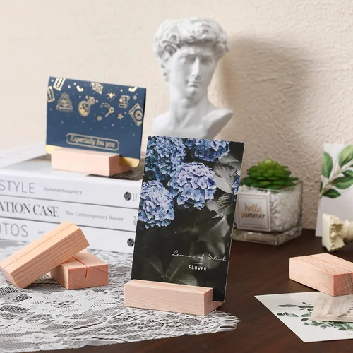 Miniatura 4 de 12 soportes de madera para colocar lugares de madera para letreros de mesa, soporte para tarjetas de identificación para decoración de eventos