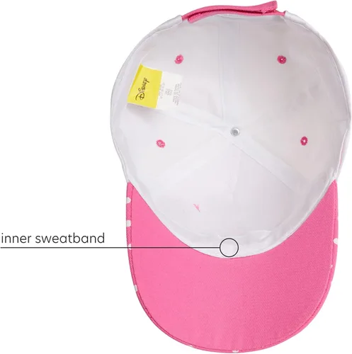 Miniatura 5 de Disney Gorra de béisbol Minnie Mouse para niña 3D con lazo curvo, correa trasera (4-7), Blanco