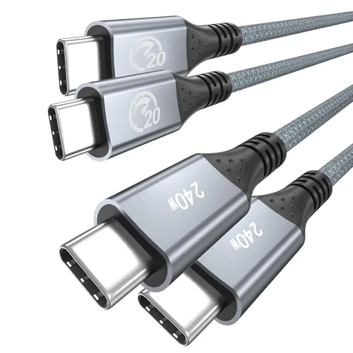 Miniatura 9 de UseBean Cable USB C a USB C de 240 W de 1.6 pies [2 paquetes], USB 3.2 Gen2X2 20Gbps Tipo-C PD carga rápida, cable de video 4K, para iPhone 15 Plus
