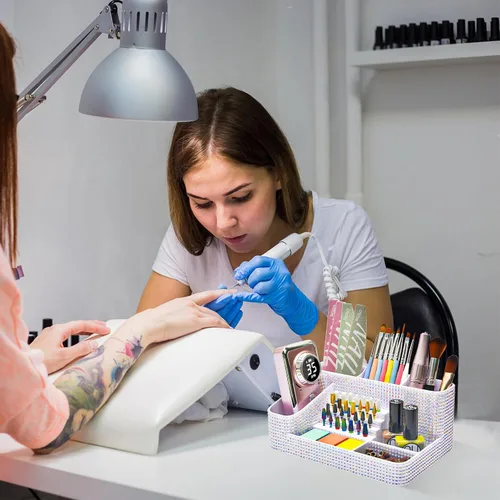 Miniatura 8 de CGBE Organizador para brocas de taladro de uñas, organizador de 28 agujeros para brocas de uñas, organizador profesional de herramientas para uñas