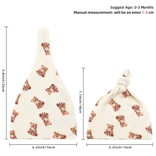 Miniatura 5 de LifeTree Mantas de muselina para envolver al bebé, juego de manta de muselina para bebé y gorro con tarjeta de anuncio de nacimiento, mantas de Oso