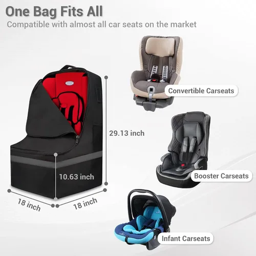 Miniatura 2 de Bolsa de viaje para asiento de automóvil, acolchada, cómoda, duradera, espaciosa, a cuadros, para asiento de automóvil, mochila 3 en 1, convertible