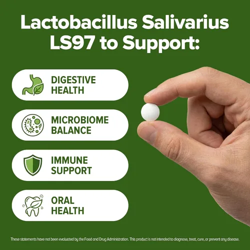Miniatura 4 de Lactobacillus Salivarius probiótico 240 tabletas (suministro para 4 meses) - Cepa investigada LS97 - 3 mil millones de UFC - Soporte para la salud