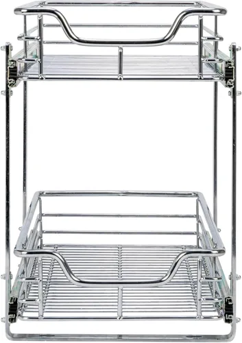 Miniatura 9 de Household Essentials Glidez Organizador de almacenamiento multiusos de acero cromado extraíble/deslizante para uso debajo del gabinete - Diseño de 2