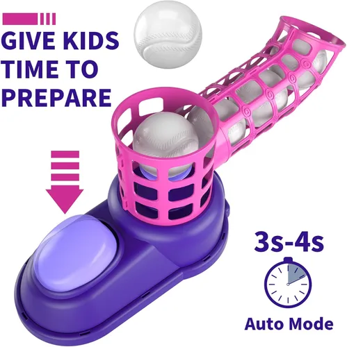 Miniatura 4 de Bennol Juego de pelota en T para niños de 3-5, 5-8, camiseta de béisbol para niños pequeños, lanzador de bolas automático, juego de camiseta