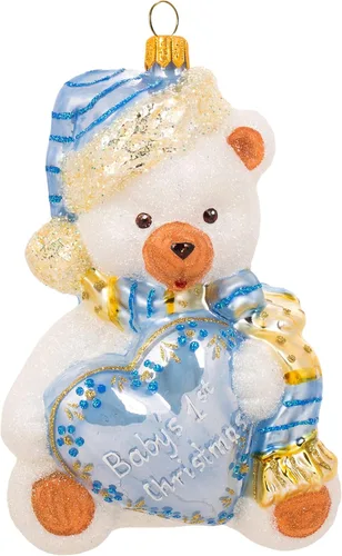 Miss Christmas Colección 2023 Adorno de árbol de vidrio soplado para bebé (¡Es un niño!)