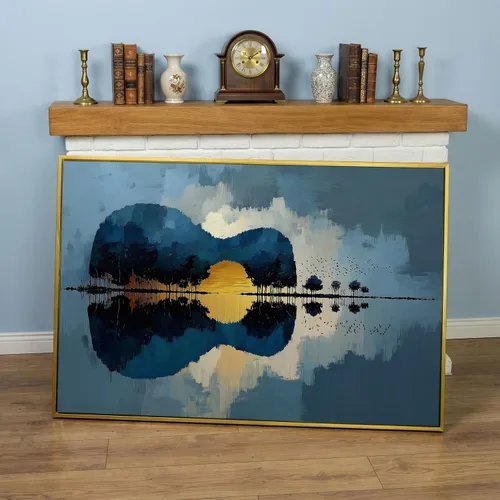 Miniatura 20 de LuxeWood Arte de Pared Musical en Lienzo - Impresiones Temáticas Musicales Medianas y Grandes para Sala de Estar, Oficina, Estudio, Airbnb