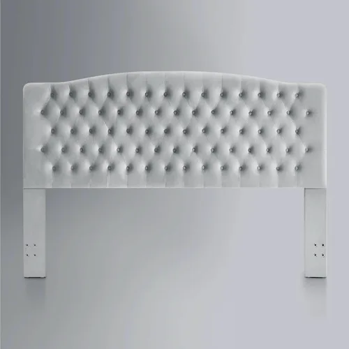 Miniatura 7 de 24KF Cabecera tapizada acolchada con botones de terciopelo, cabecera cómoda y elegante tamaño King/CA King, gris Terciopelo gris-king