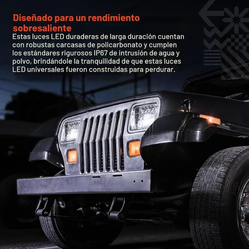 Miniatura 4 de Bombilla led universal de 7" x 6", 45 vatios, para enchufar y utilizar, eficiencia energética, resistente, faro delantero cuadrado o rectangular