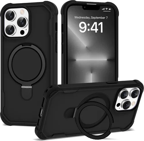 Miniatura 21 de Funda compatible con iPhone 12 y 12 Pro de 6.1 pulgadas con soporte de anillo magnético [protección militar contra caídas] [compatible con MagSafe]