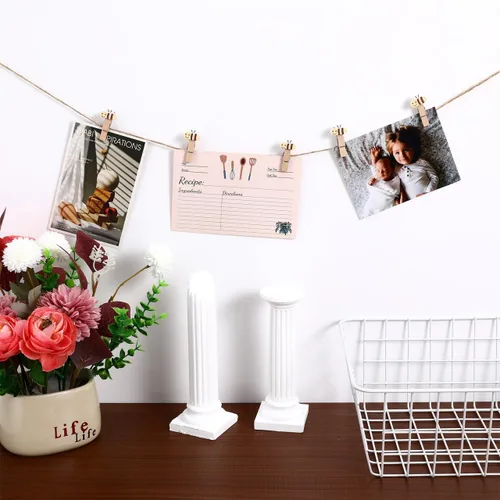 Miniatura 7 de ABOOFAN 50 pinzas para la ropa con cordel de madera con clips de fotos de abeja para colgar fotos, ropa, manualidades, artes al aire libre e