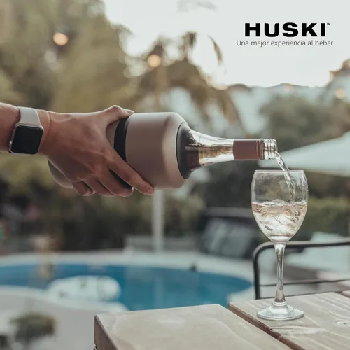 Miniatura 2 de Huski Enfriador de vino Diseño galardonado sin hielo Mantiene el vino frío hasta 6 horas Accesorio para vino Cubo de hielo de próxima