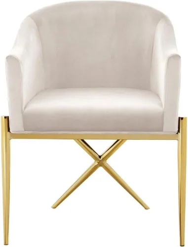 Miniatura 4 de Meridian Furniture Xavier Collection Modern Silla de comedor tapizada de terciopelo contemporáneo con patas de acero resistentes en forma de X