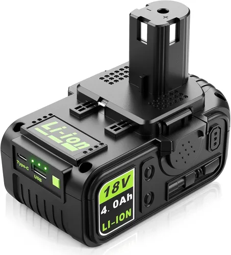 Abeden Repuesto para batería Ryobi de 18 V, 1 paquete P108 de iones de litio de 4.0 Ah, compatible con herramientas y cargadores ONE+ de 225+ 18V