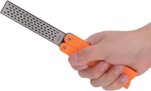 Miniatura 9 de Piedra de afilar plegable de doble cara, afilador de cuchillos de cocina portátil para exteriores, kit de cuchillos de afilado de piedra