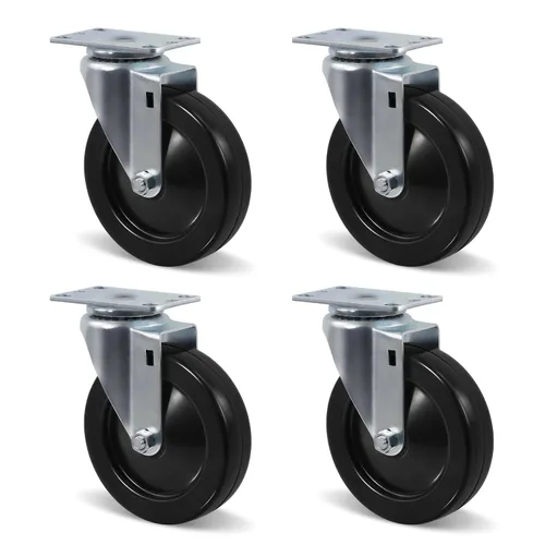 Miniatura 11 de Juego de 4 ruedas giratorias de 3 pulgadas, ruedas giratorias resistentes, ruedas de goma dura para muebles de camión de plataforma, carrito móvil