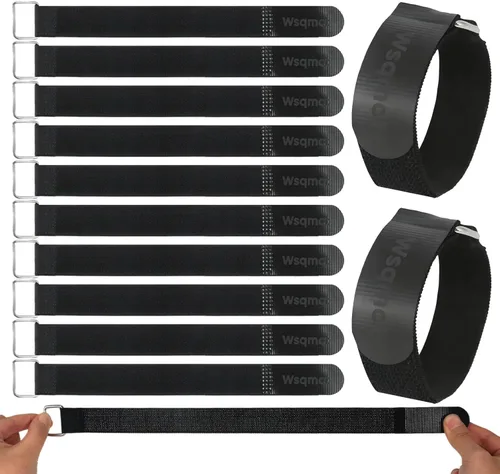 Paquete de 10 correas elásticas de cincha de 1 x 8 pulgadas, correas de nailon de alta resistencia, correas de nailon ajustables reutilizables para