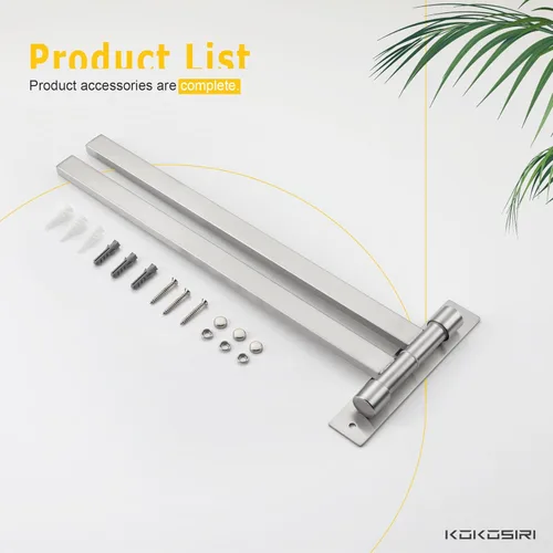 Miniatura 8 de KOKOSIRI Toallero giratorio para toallas de mano, barras oscilantes para baño, cocina, acero inoxidable de níquel cepillado B5007BR-A2