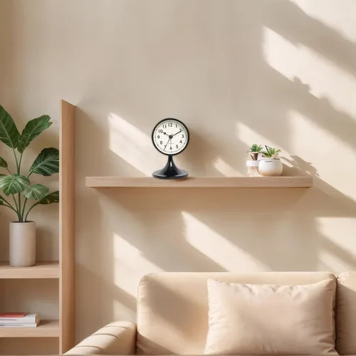 Miniatura 5 de Reloj analógico lindo retro reloj de escritorio luz nocturna silenciosa mesa de metal despertador sin tictac pequeño funciona con pilas para mesita
