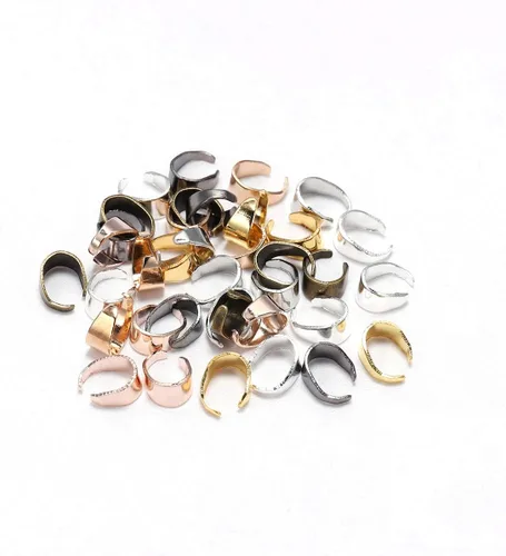 Miniatura 6 de 50 unids/lote de clips colgantes de 7 colores, cierres de hebilla para collar, conector de gancho para hacer joyas de bricolaje, bandeja de camafeo