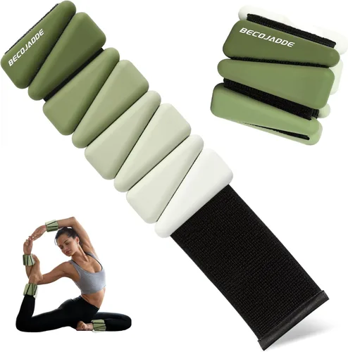 BECOJADDE Pesas de Tobillo para Mujeres Pesas de Muñeca Juego de 2 (1 lb/2 lbs Cada Una) Peso Ajustable para Brazo y Pierna para Mujeres y Hombres