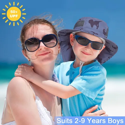 Miniatura 55 de Sombrero de sol para niños, protección UV, unicornio, verano, playa, jugar con ala ancha, solapa para el cuello para niñas y niños