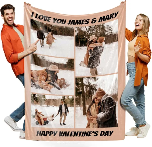Miniatura 10 de Manta personalizada con foto, manta de collage personalizada con tu propia imagen, fabricada en Estados Unidos, regalo para ella, él, mujeres