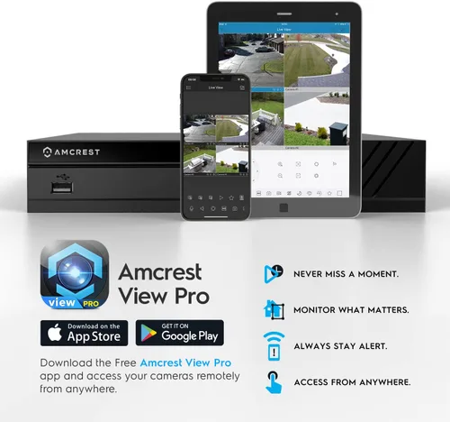 Miniatura 8 de Amcrest NV4108E-A2 4K 8CH POE NVR (1080p/3MP/4MP/5MP/8MP) Grabador de video en red POE - Soporta hasta 8 cámaras IP de 8MP/4K, alimentación a través