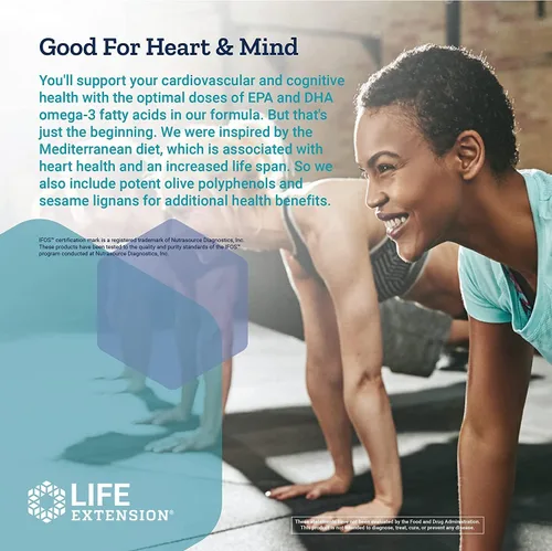 Miniatura 6 de Life Extension Aceite de pescado Super Omega-3 EPA/DHA, lignanos de sésamo y extracto de oliva, suplemento de Omega 3, para la salud del corazón