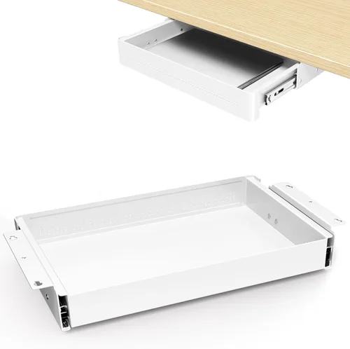 Miniatura 8 de PUTORSEN Cajón de almacenamiento debajo del escritorio de 15.7 pulgadas de ancho, organizador deslizante suave para escritorio de pie y oficina