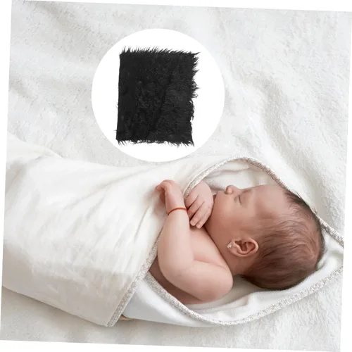 Miniatura 7 de Toyvian Trajes de piel sintética para niña recién nacida, accesorios para sesión de fotos de bebé, manta para niños recién nacidos, mantas