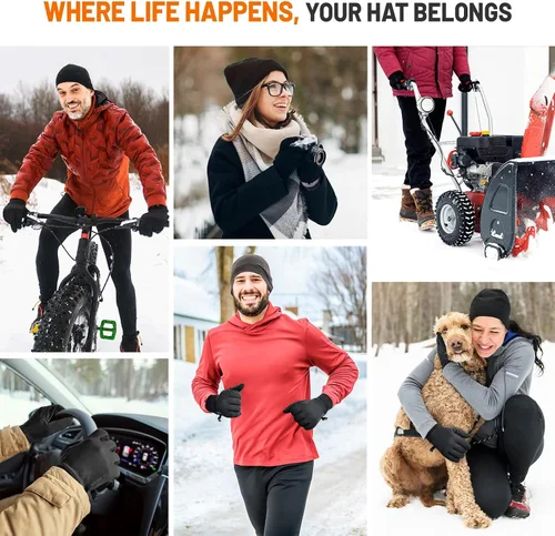 Miniatura 6 de Guantes de invierno para hombres y mujeres, resistentes al viento, para pantalla táctil, con forro térmico, guantes de correr para ciclismo