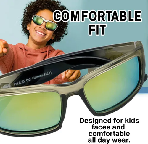Miniatura 2 de DC Batman - Gafas de sol deportivas para niños, elegantes y duraderas, con protección UV, con funda de transporte suave, con licencia