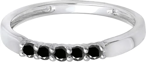 Miniatura 125 de Dazzlingrock Collection Anillo de boda redondo de 5 piedras preciosas o diamantes para mujer en oro macizo de 10 K/14 K/18 K